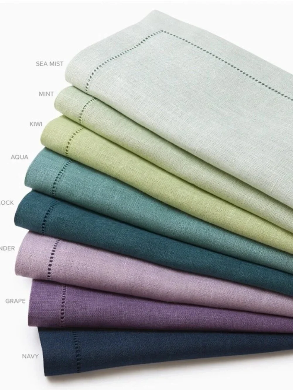 Sferra Festival Rectangle Tablecloth 66x140 Kiwi Linen Hemstitch